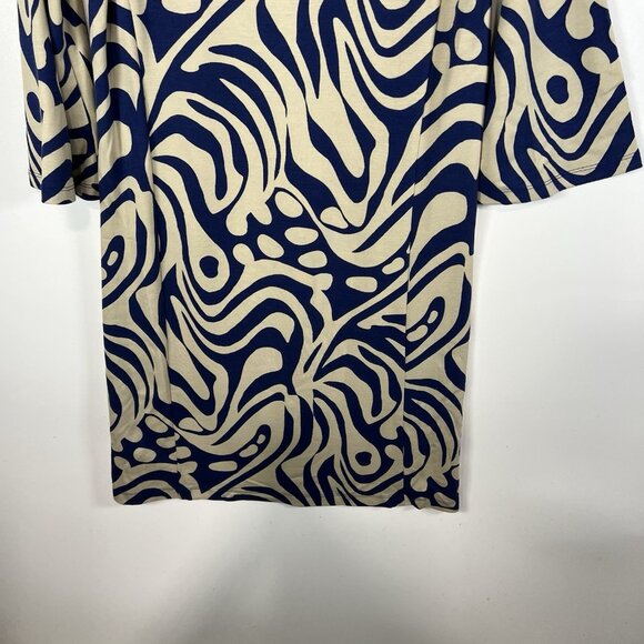 J. McLaughlin Campbell Boat Neck Navy/Beige‎ Puddle Print Dress Size XS - Picture 4 of 7